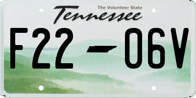 TN license plate F2206V