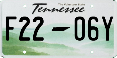 TN license plate F2206Y