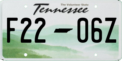TN license plate F2206Z