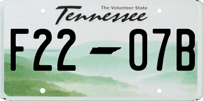 TN license plate F2207B