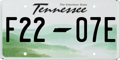 TN license plate F2207E