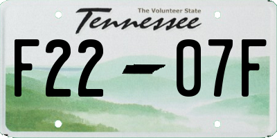 TN license plate F2207F