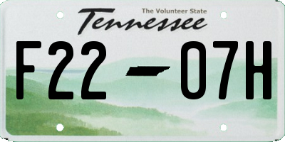 TN license plate F2207H