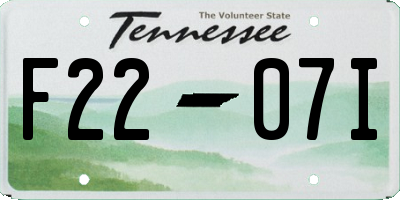 TN license plate F2207I