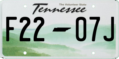 TN license plate F2207J