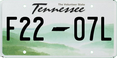 TN license plate F2207L