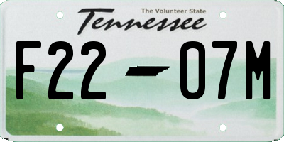 TN license plate F2207M