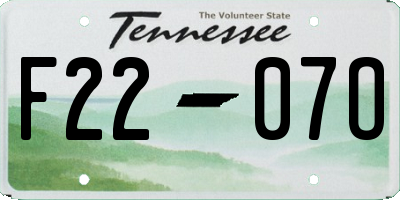 TN license plate F2207O