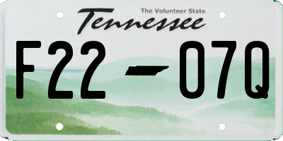 TN license plate F2207Q