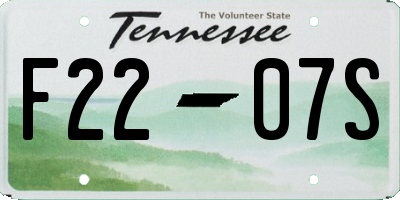 TN license plate F2207S