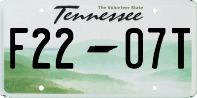 TN license plate F2207T