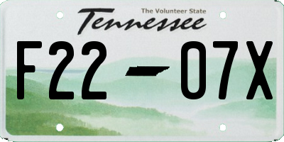 TN license plate F2207X