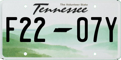 TN license plate F2207Y