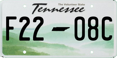 TN license plate F2208C