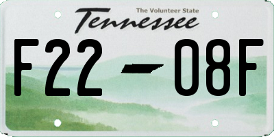 TN license plate F2208F