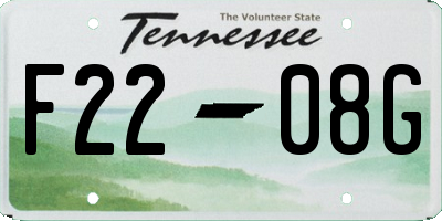 TN license plate F2208G