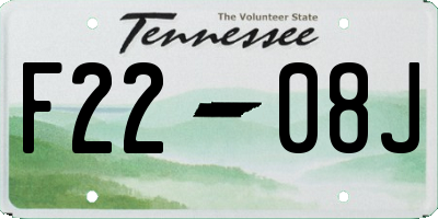 TN license plate F2208J