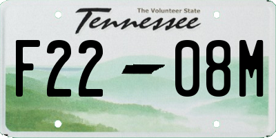TN license plate F2208M