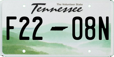 TN license plate F2208N