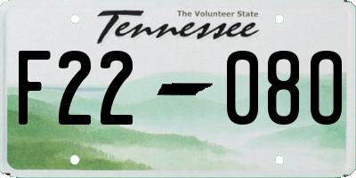 TN license plate F2208O