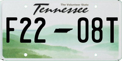 TN license plate F2208T