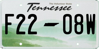 TN license plate F2208W