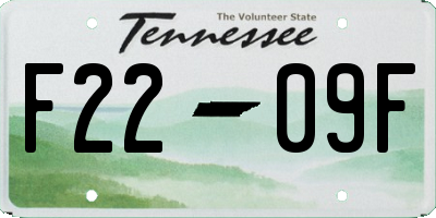 TN license plate F2209F