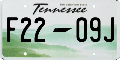 TN license plate F2209J