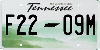 TN license plate F2209M