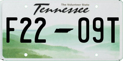 TN license plate F2209T