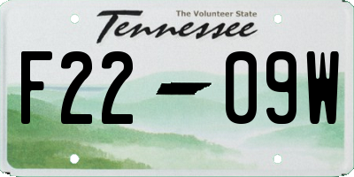 TN license plate F2209W