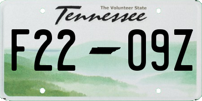 TN license plate F2209Z