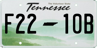 TN license plate F2210B