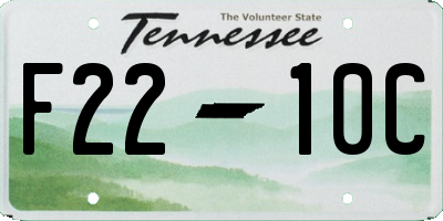 TN license plate F2210C