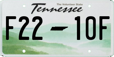 TN license plate F2210F
