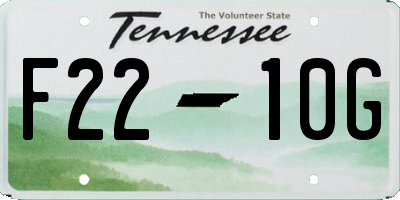 TN license plate F2210G