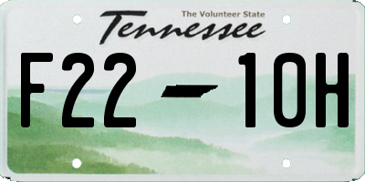 TN license plate F2210H