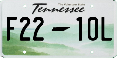 TN license plate F2210L