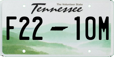 TN license plate F2210M