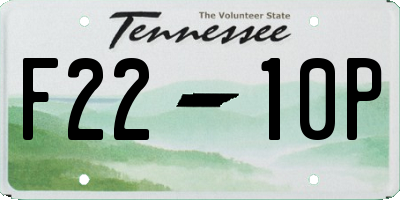TN license plate F2210P