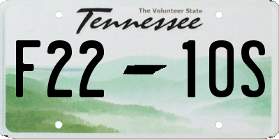 TN license plate F2210S