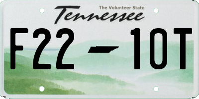 TN license plate F2210T