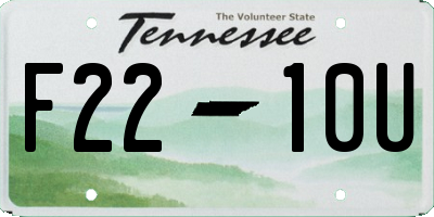 TN license plate F2210U