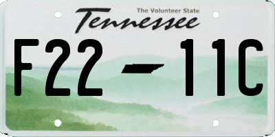 TN license plate F2211C