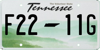 TN license plate F2211G