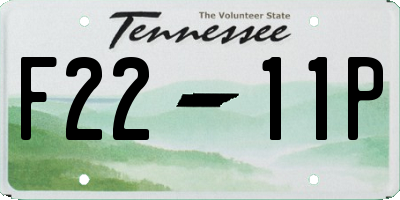 TN license plate F2211P