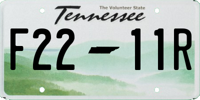 TN license plate F2211R