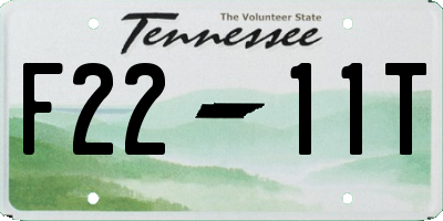 TN license plate F2211T
