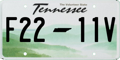 TN license plate F2211V