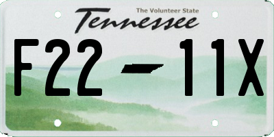 TN license plate F2211X